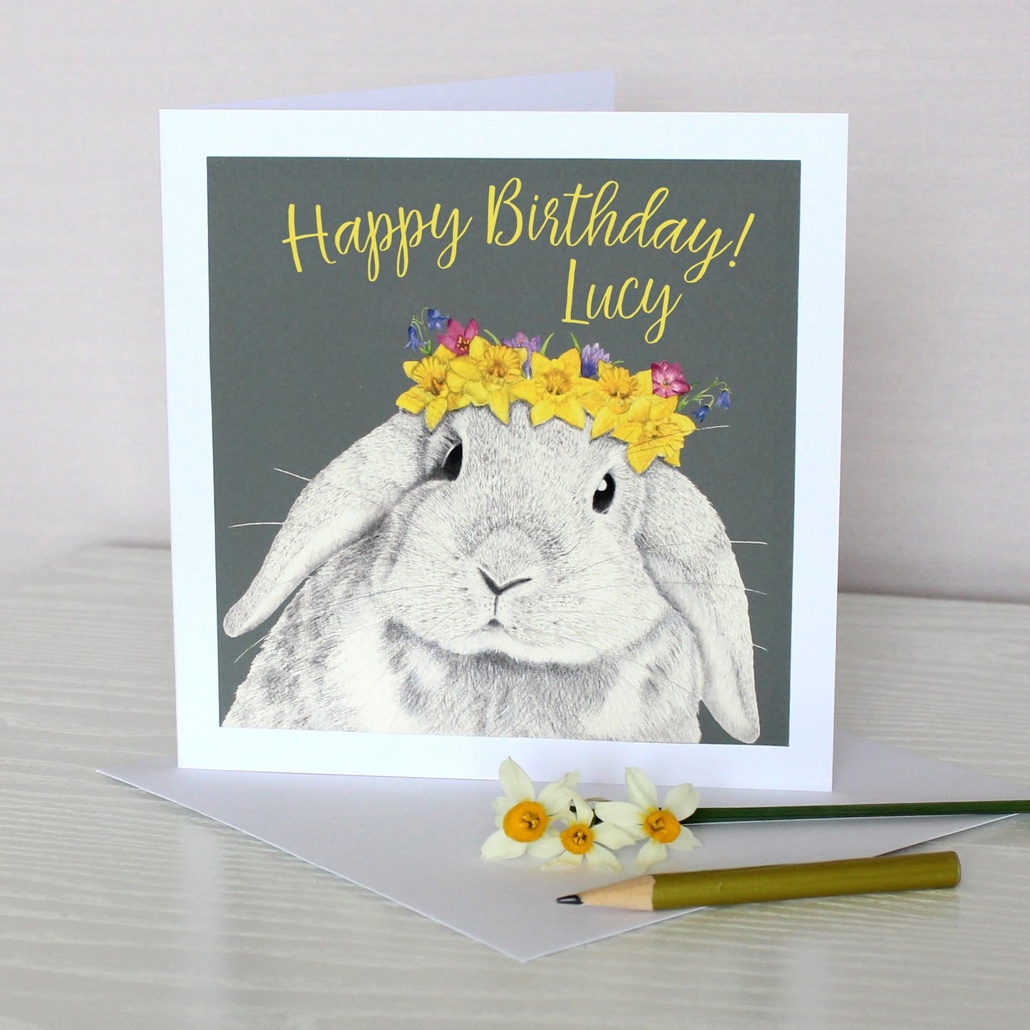 Spring Bunny Birthday Card