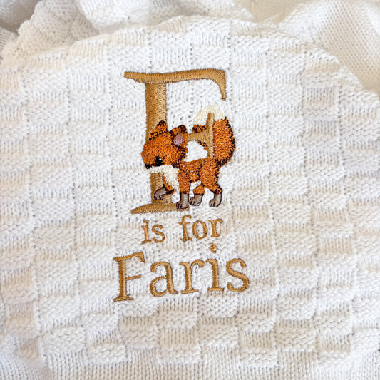 F is for Faris Fox Blanket