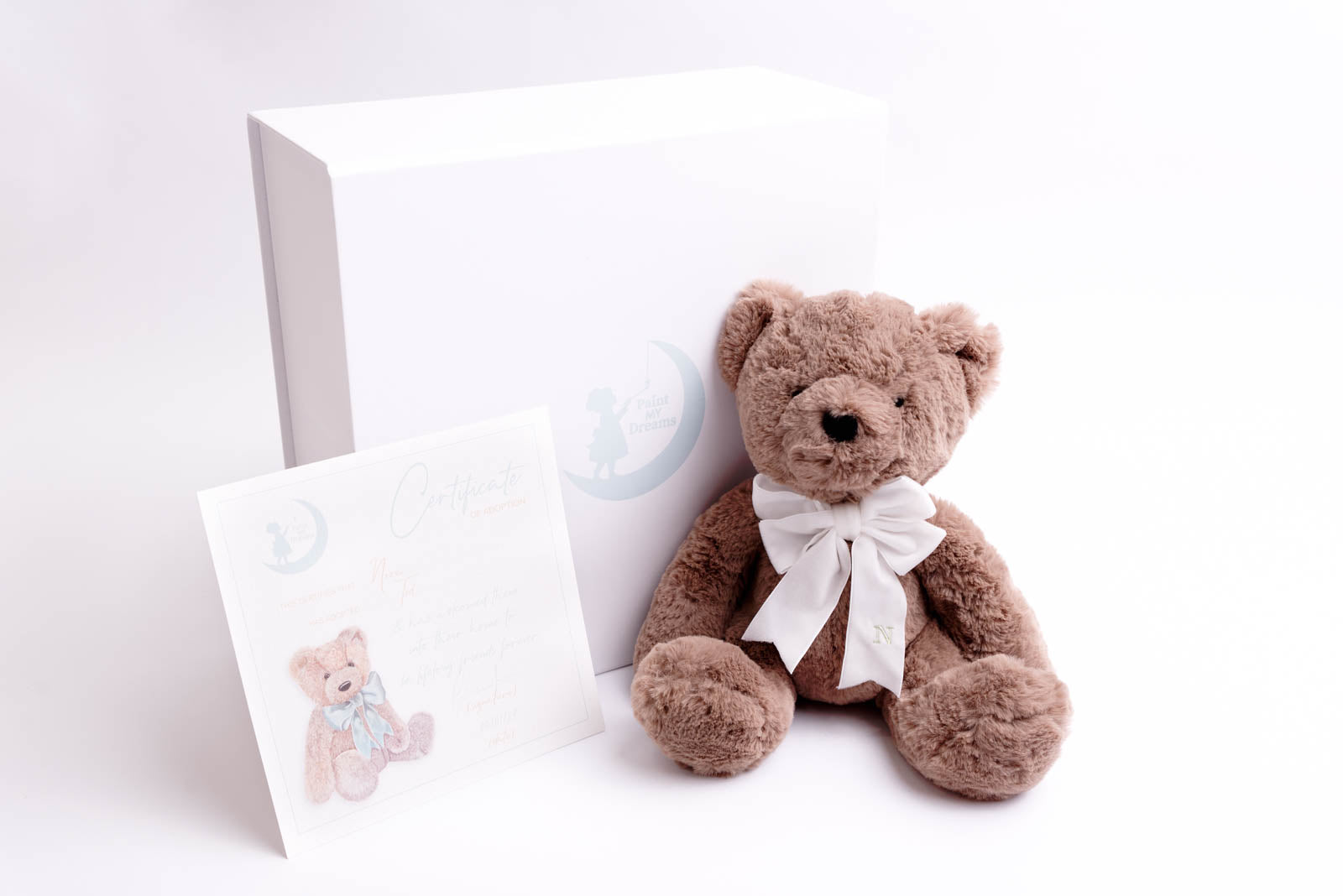 Personalised embroidered teddy bear keepsake with baby clothing