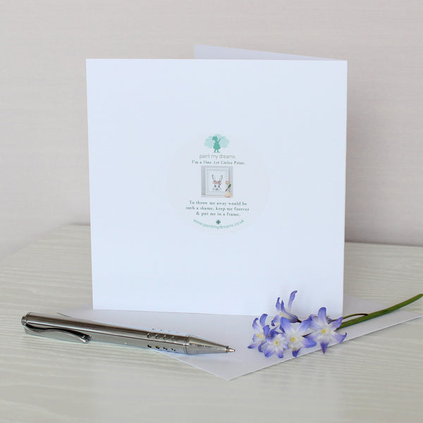 Bunny With Flower Crown Greetings Card