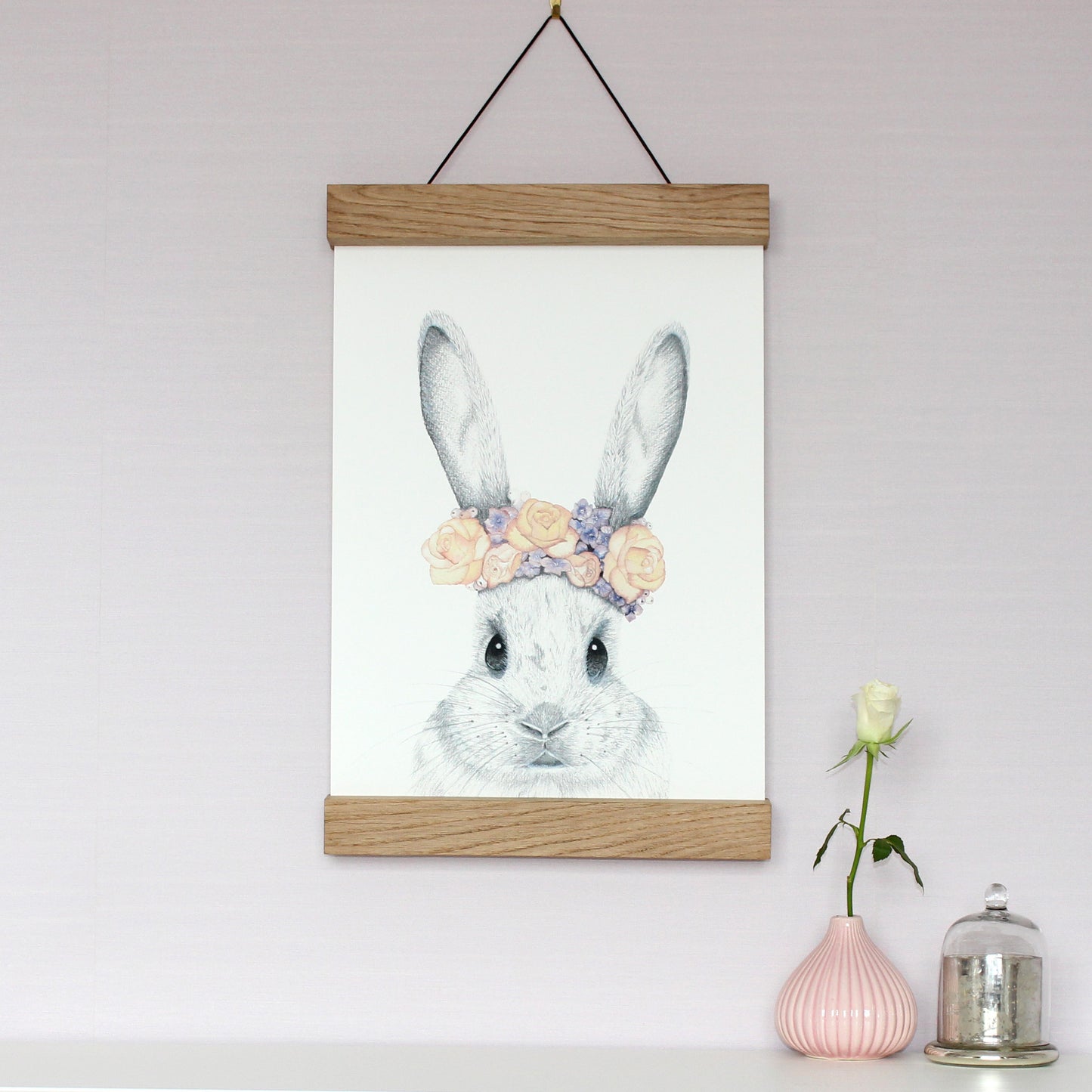 Bunny with Flower Crown Print