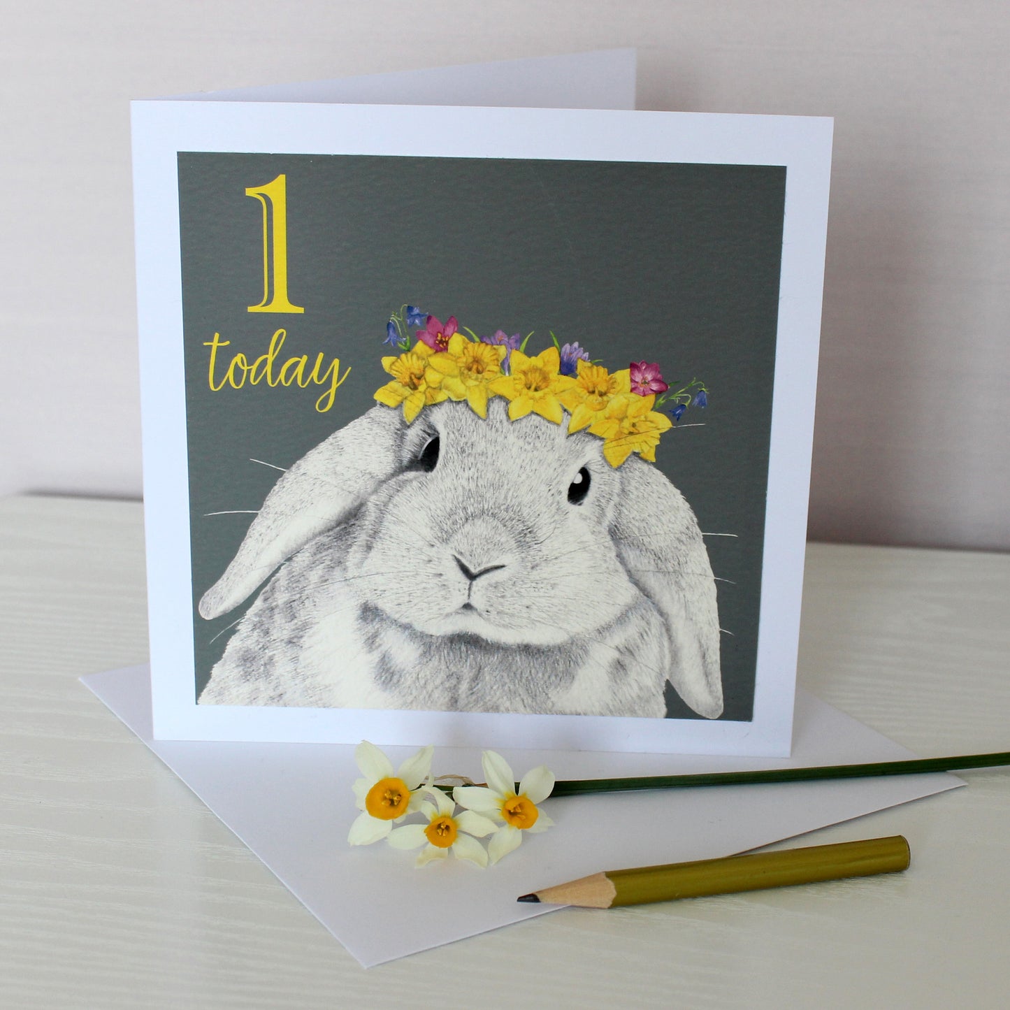 Spring Bunny Birthday Age Card