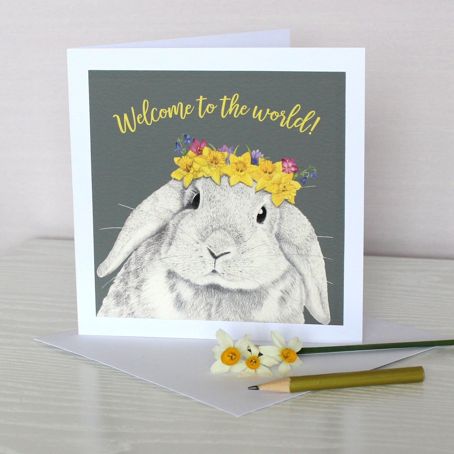 Spring Bunny New Baby Card