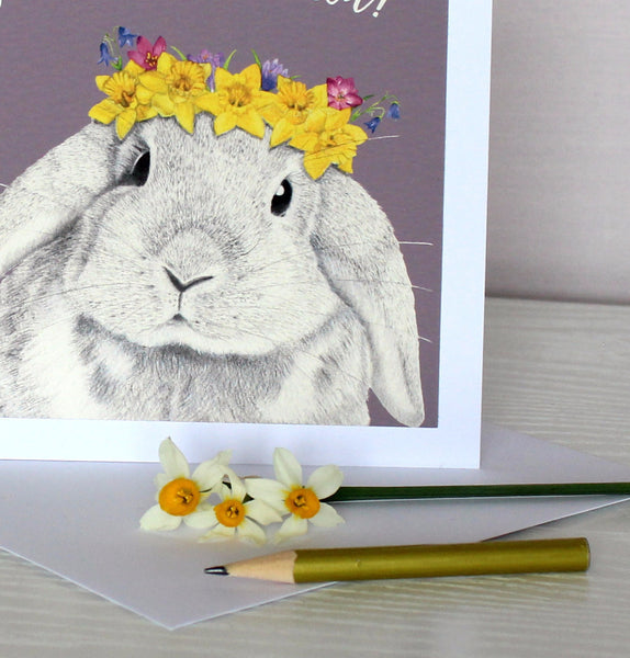 Spring Baby Bunny Greetings Card