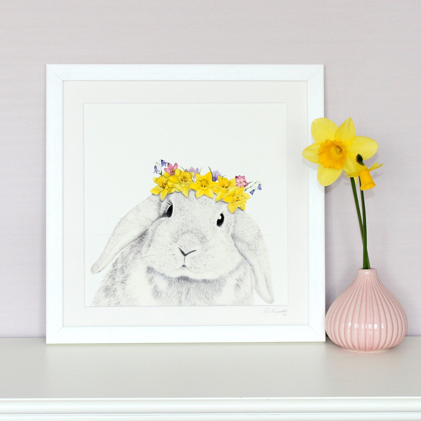Framed Spring Baby Bunny Print