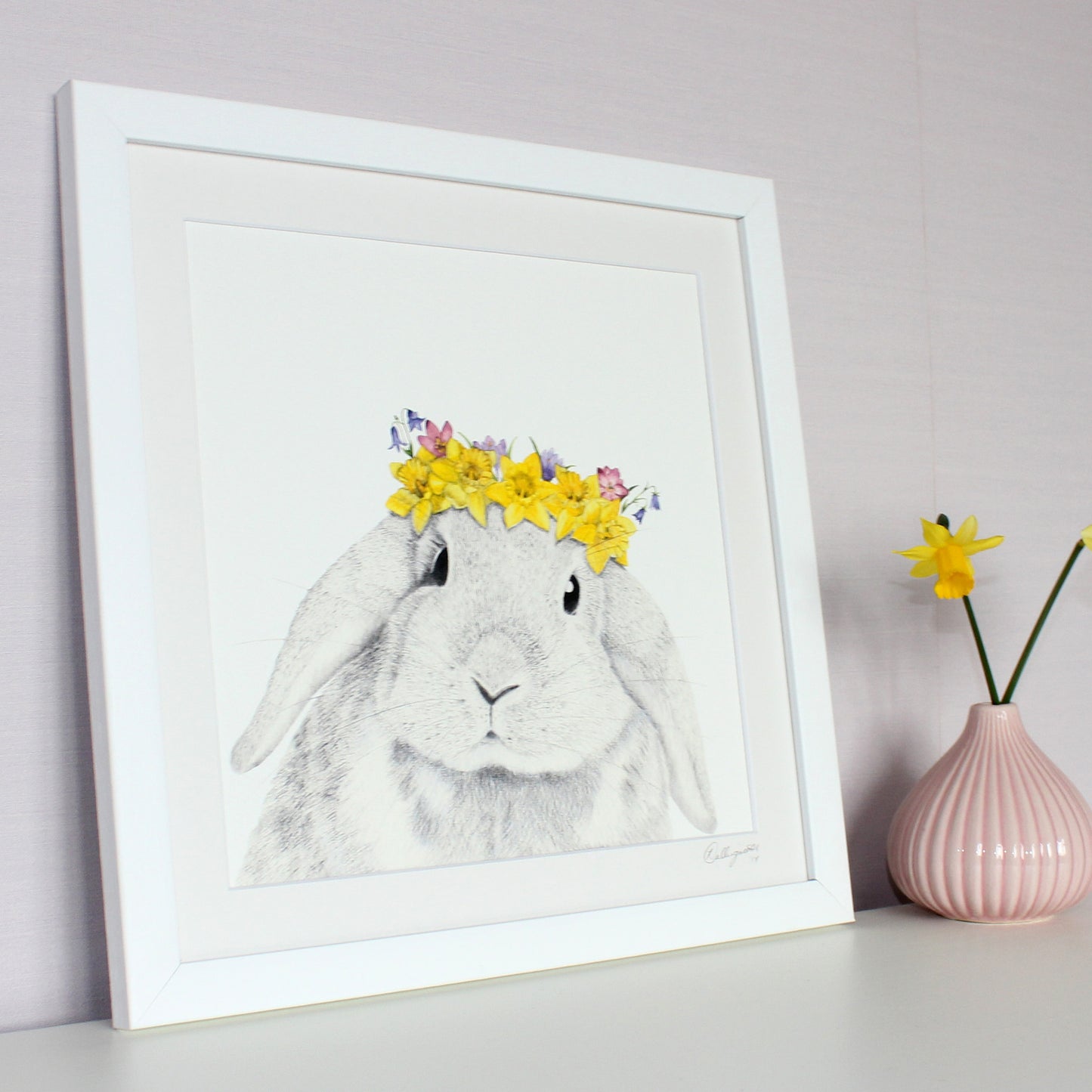 Framed Spring Baby Bunny Print