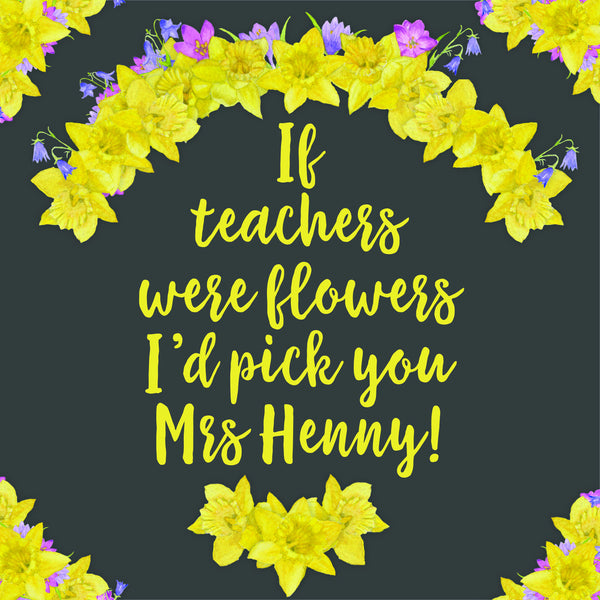 Thank you Teacher/Teaching Assistant Card - Spring Flowers